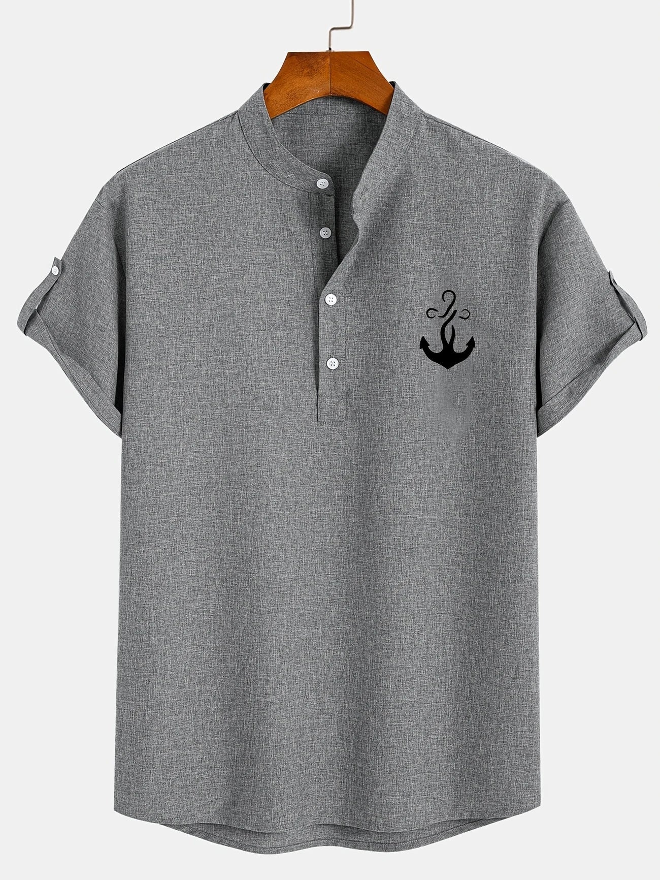 Elliott – Chemise élégante à manches courtes avec col montant