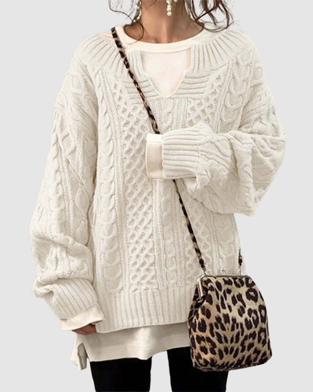 Paris Couture™ | Pull oversize en maille avec moti