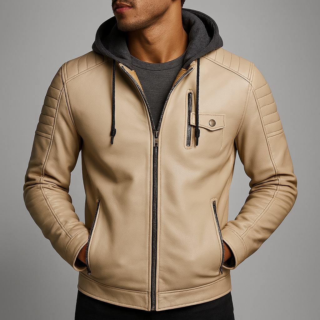 Toby – Hooded Leather Jacket
