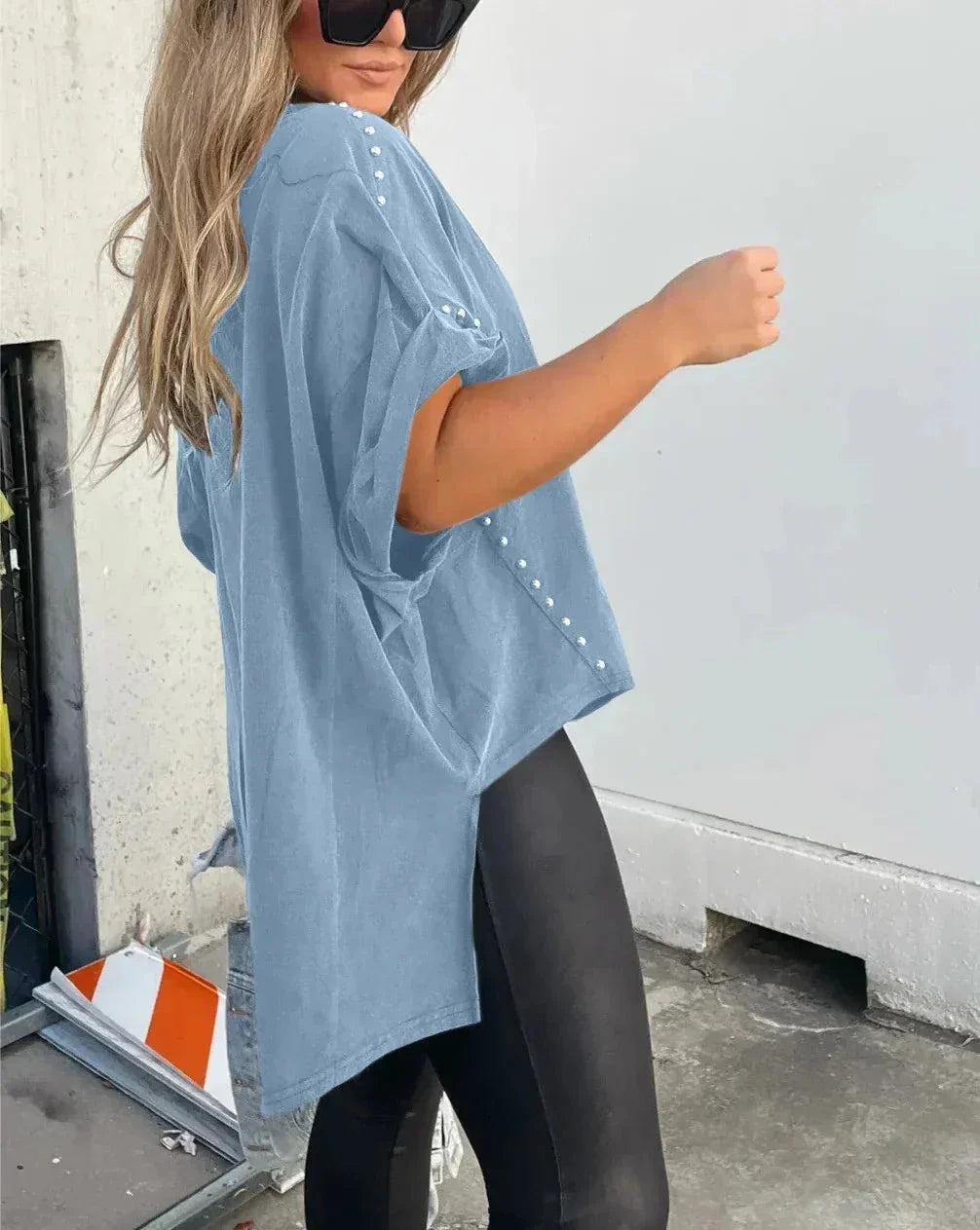 Bella - T-SHIRT OVERSIZE À STUDS