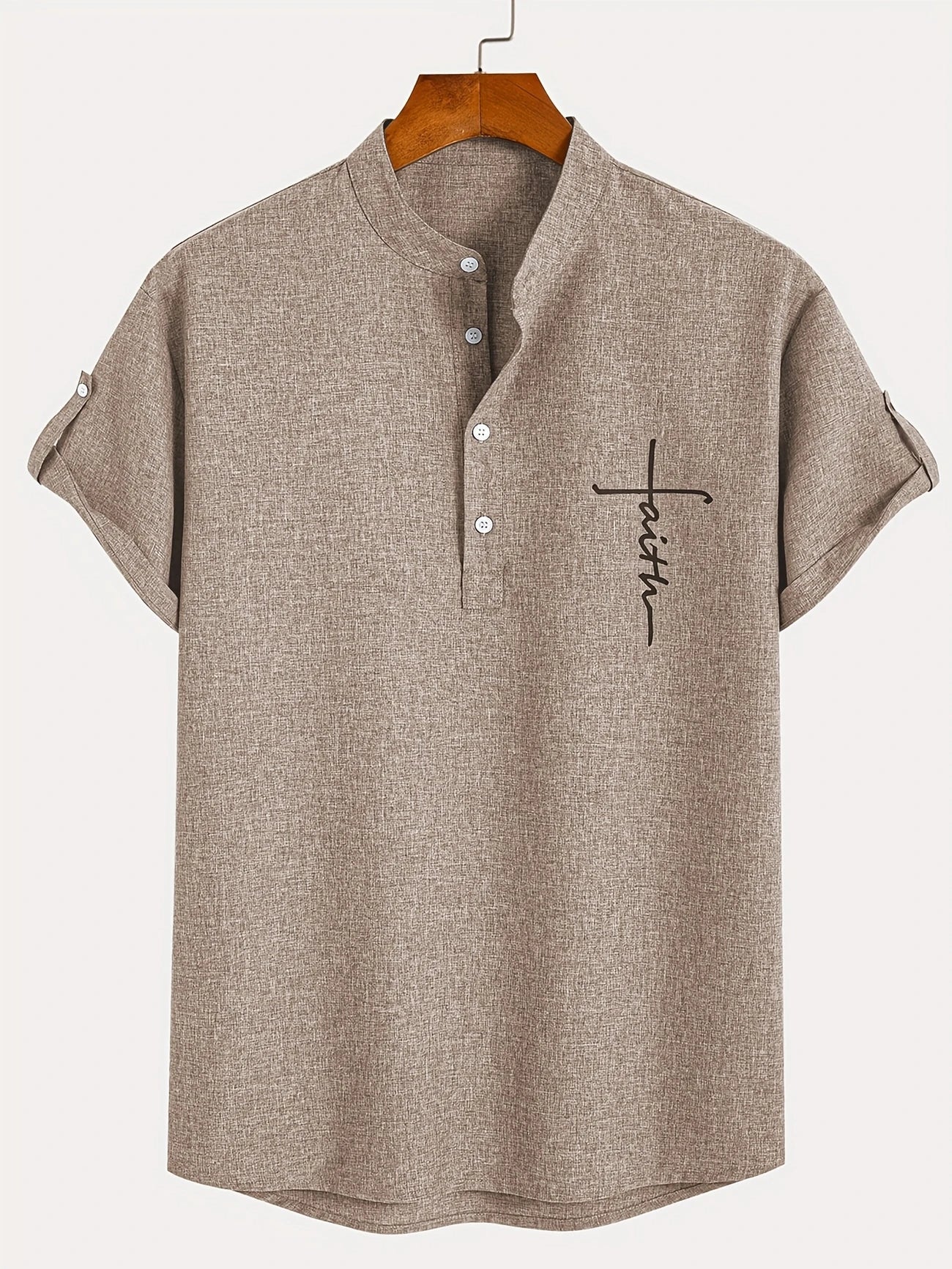 Elliott – Chemise élégante à manches courtes avec col montant