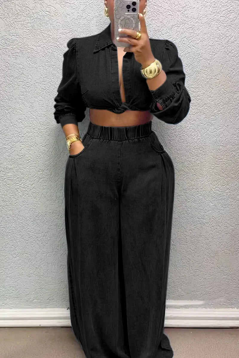 Ensemble Sexy Kink Femme – Haut à Manches Longues et Pantalon