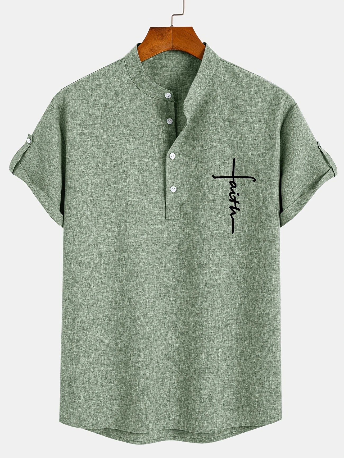 Elliott – Chemise élégante à manches courtes avec col montant
