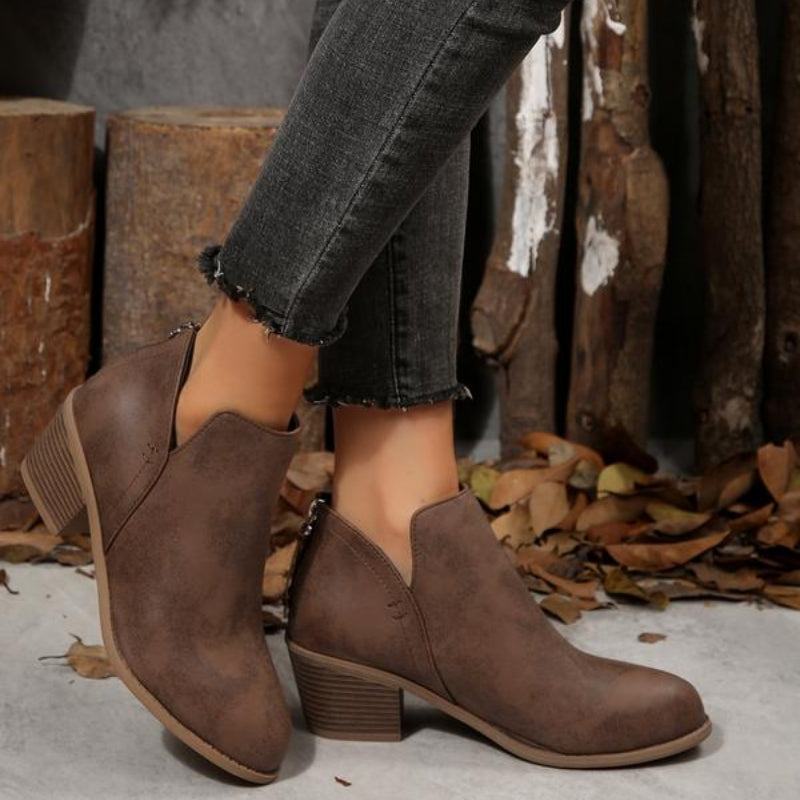 Theodora – Textured Ankle Boots