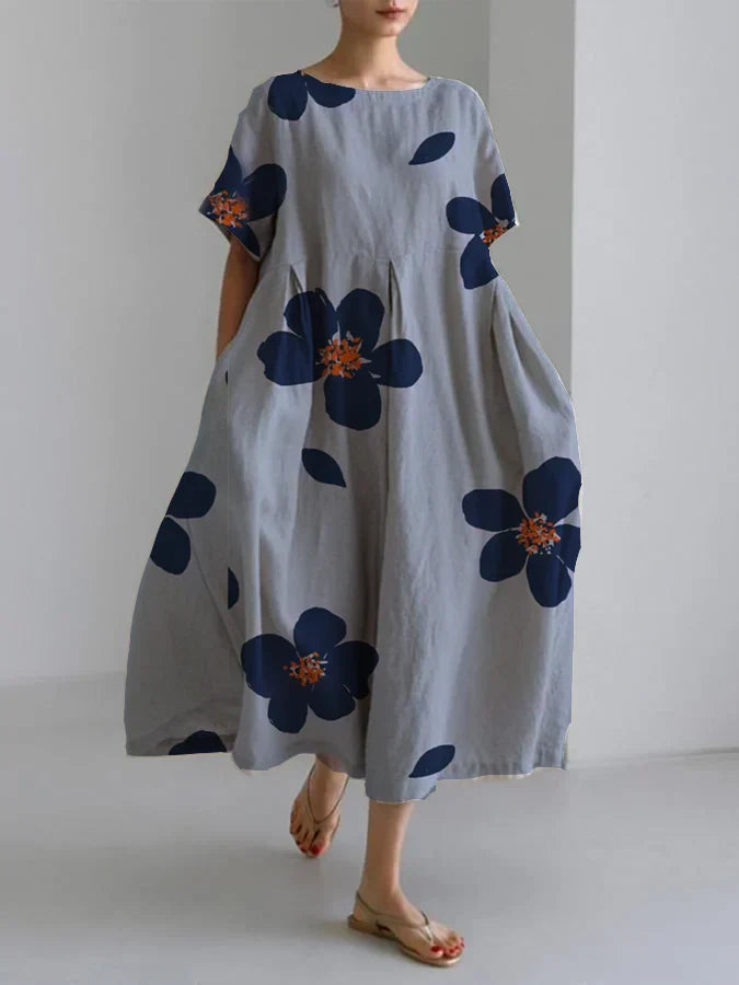 LILIANA | Robe longue décontractée avec liberté de mouvement et style floral pour les journées d'été