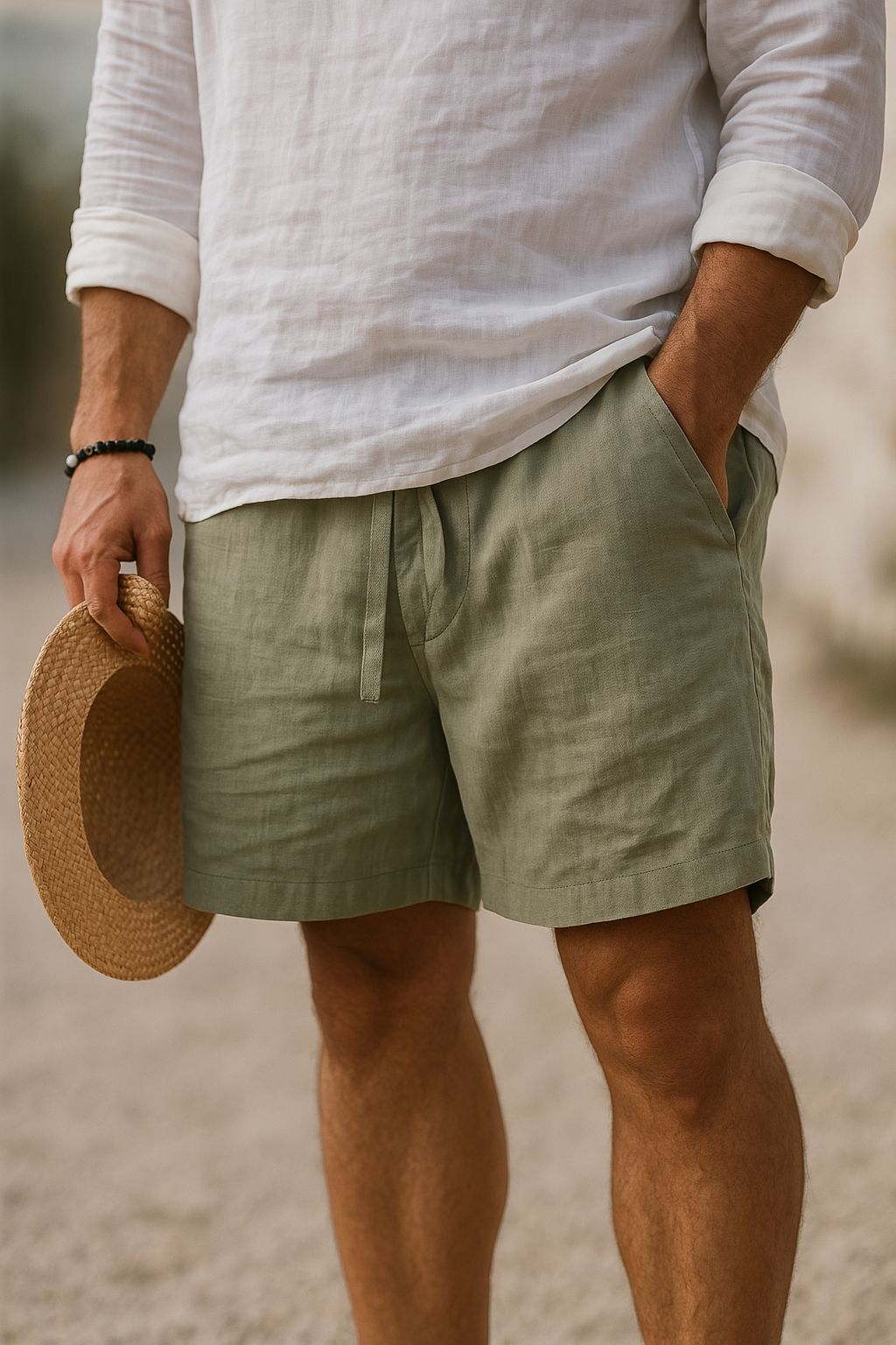 Ruben | Elegant Linen Shorts with Elastic Waist