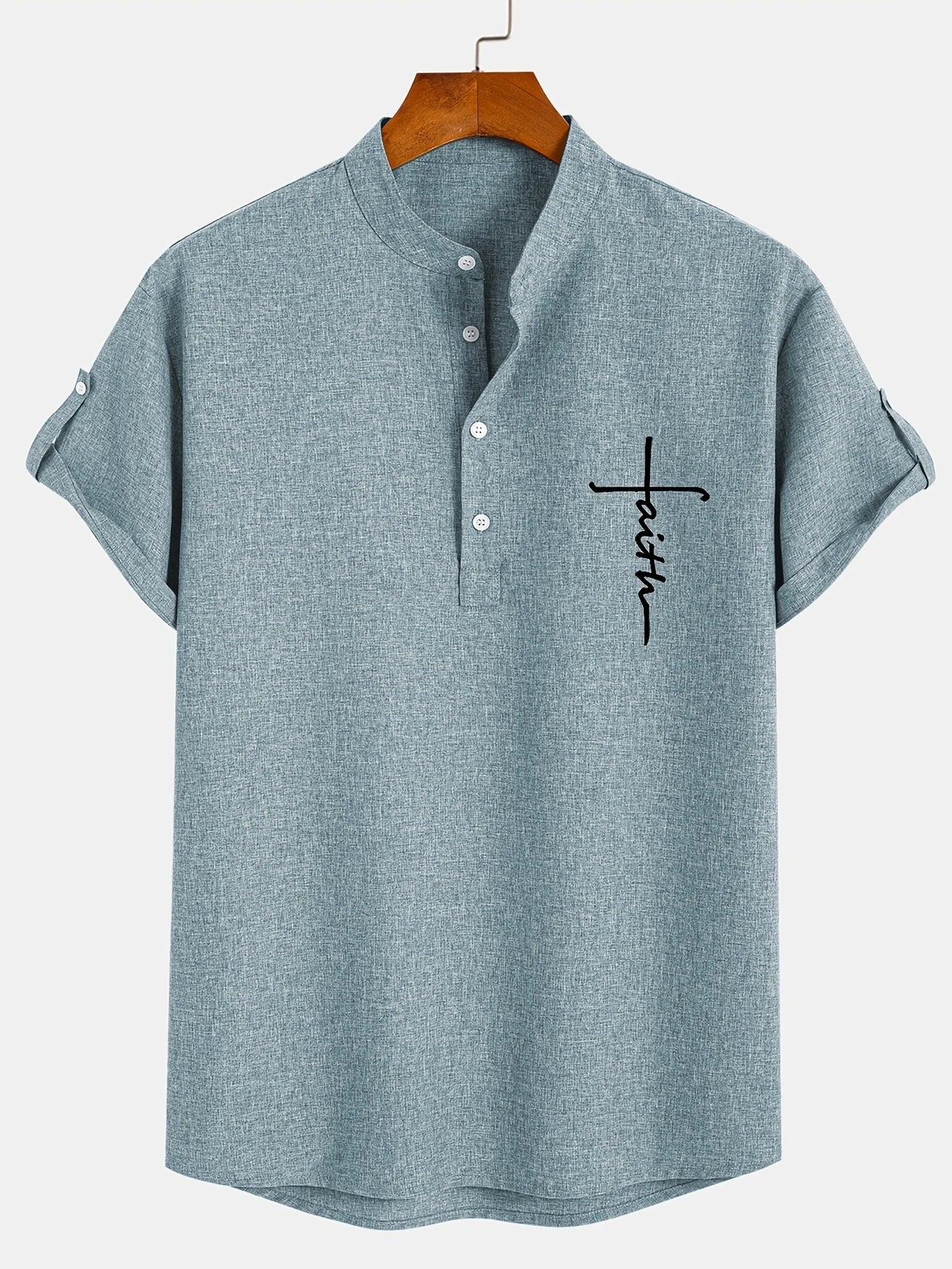 Elliott – Chemise élégante à manches courtes avec col montant