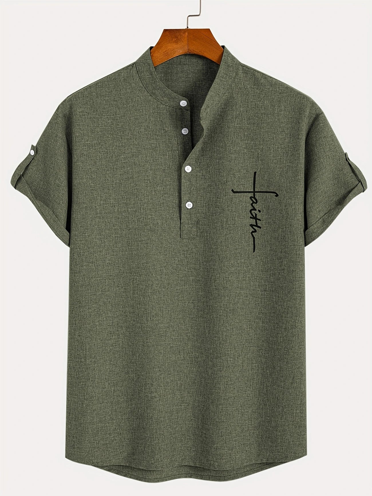 Elliott – Chemise élégante à manches courtes avec col montant
