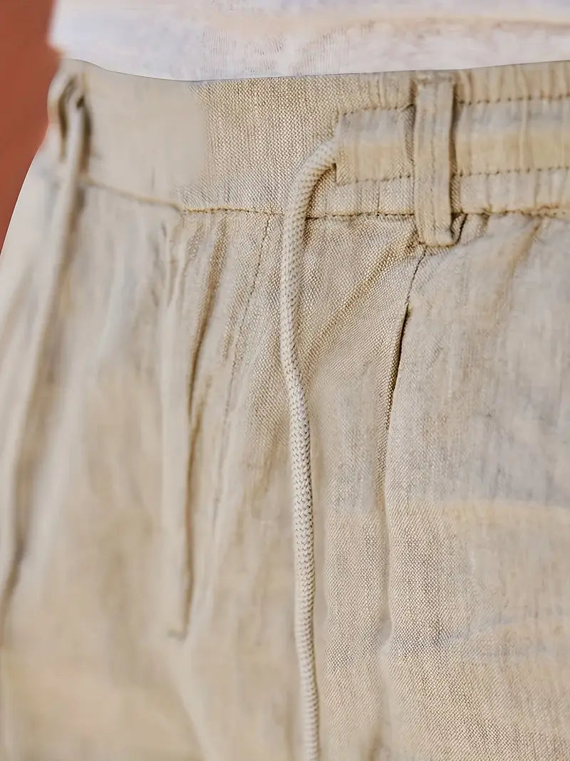 NICHOLS | WIDE LINEN PANTS WITH DRAWSTRING