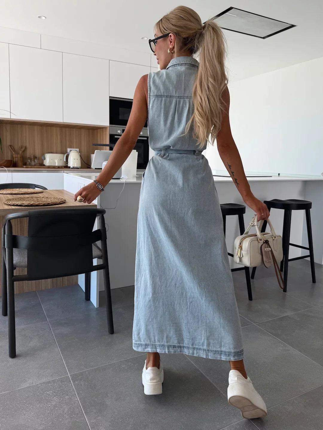 Louisa | Robe longue en denim