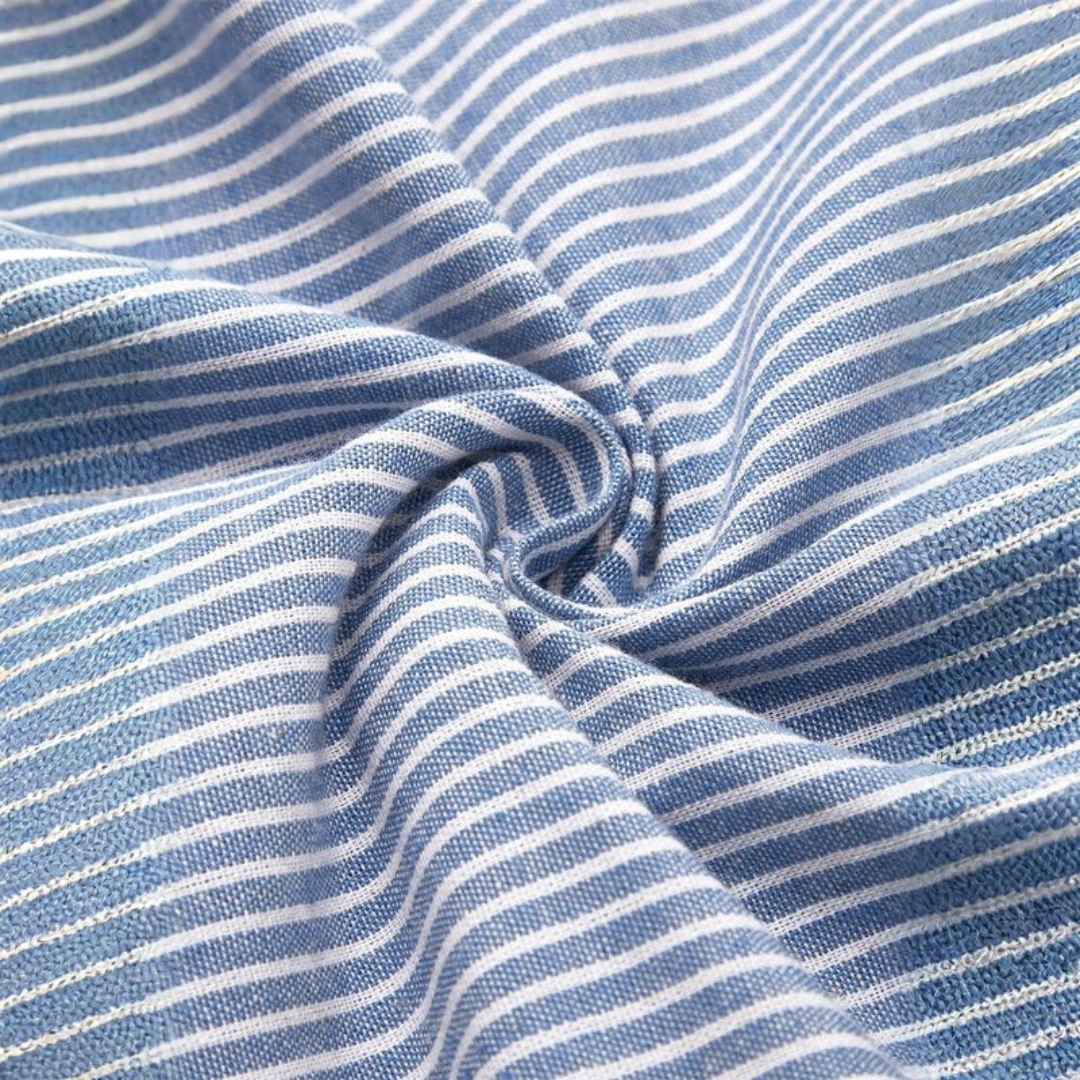 LUISA | ELEGANT TUMMY-FLATTERING STRIPED MIDI DRESS