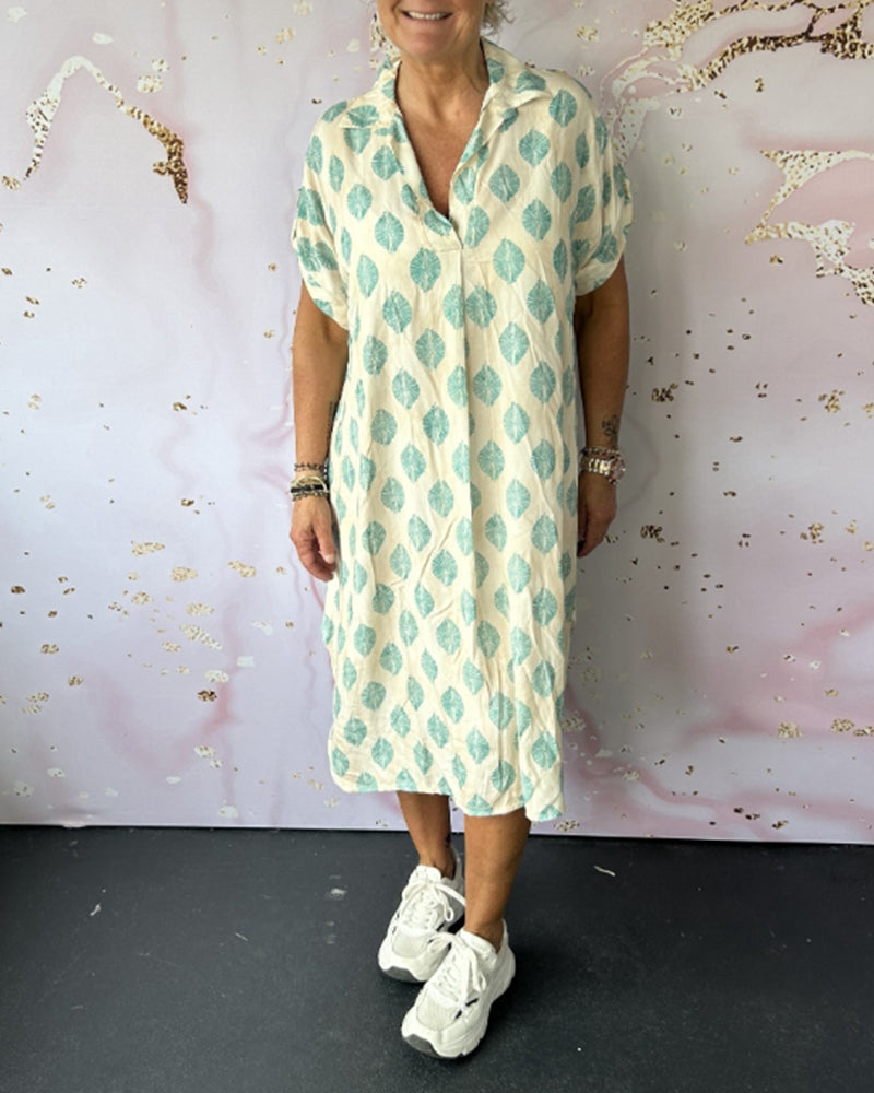 Liora™ | Robe avec Col Revers et Manches Courtes