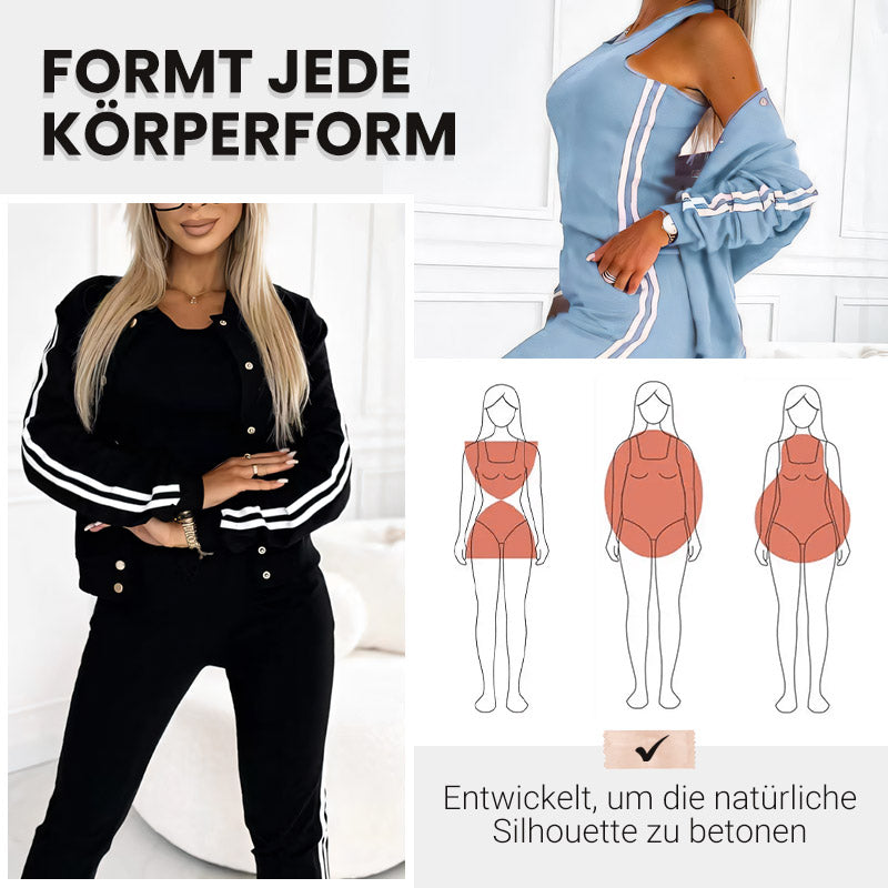 Ensemble trois pièces de veste de baseball et pantalon pour femmes