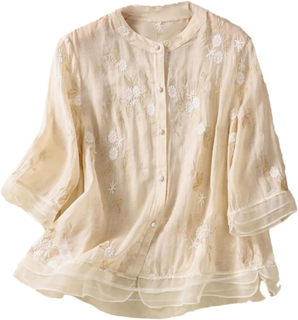 Élisa™ – Blouse en Coton et Lin