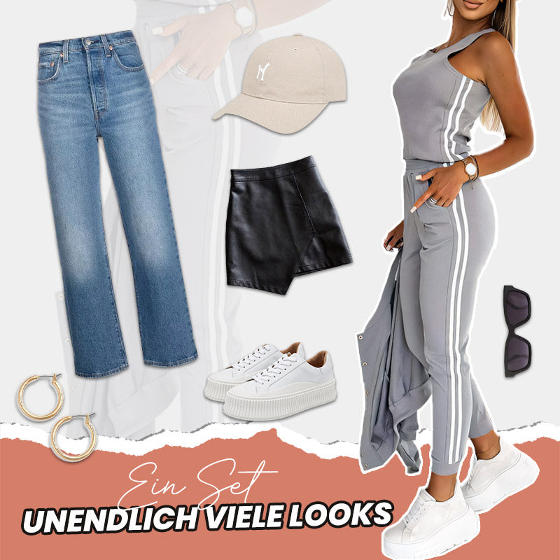 Ensemble trois pièces de veste de baseball et pantalon pour femmes