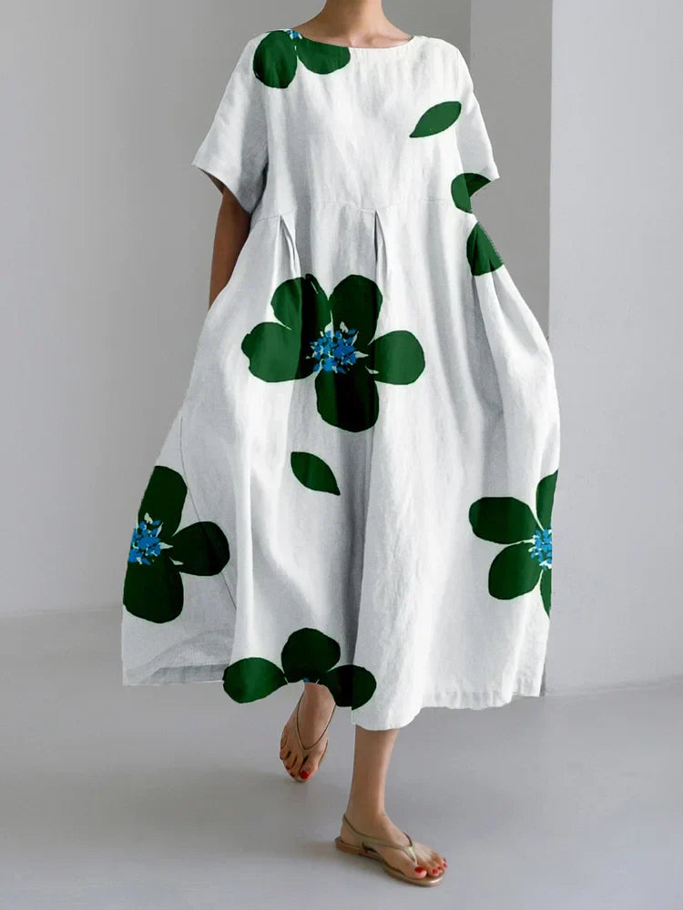 LILIANA | Robe longue décontractée avec liberté de mouvement et style floral pour les journées d'été
