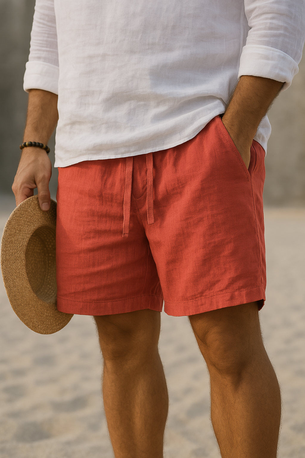 Ruben | Elegant Linen Shorts with Elastic Waist