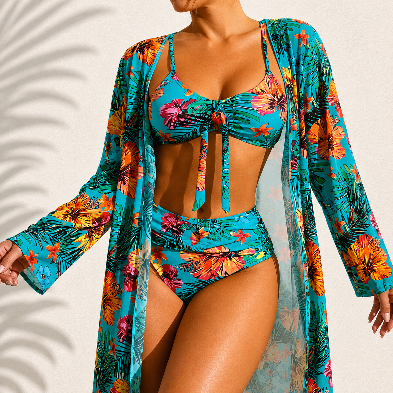 DELANA | Elegant Tropical Marie 3-Piece Bikini