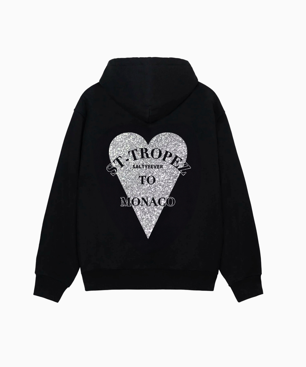 HOODIE NOIR PAILLETÉ ARGENTÉ