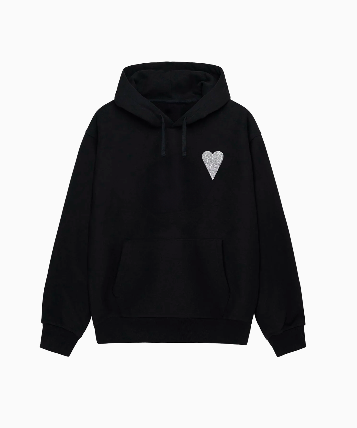 HOODIE NOIR PAILLETÉ ARGENTÉ