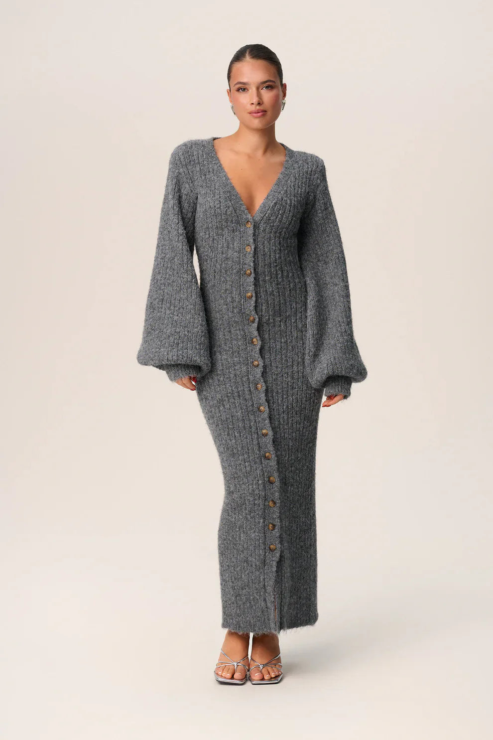 Naomi - Robe Longue En Laine Ouverte