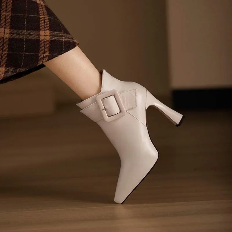 Aveline – Vegan Leather Buckle Boots