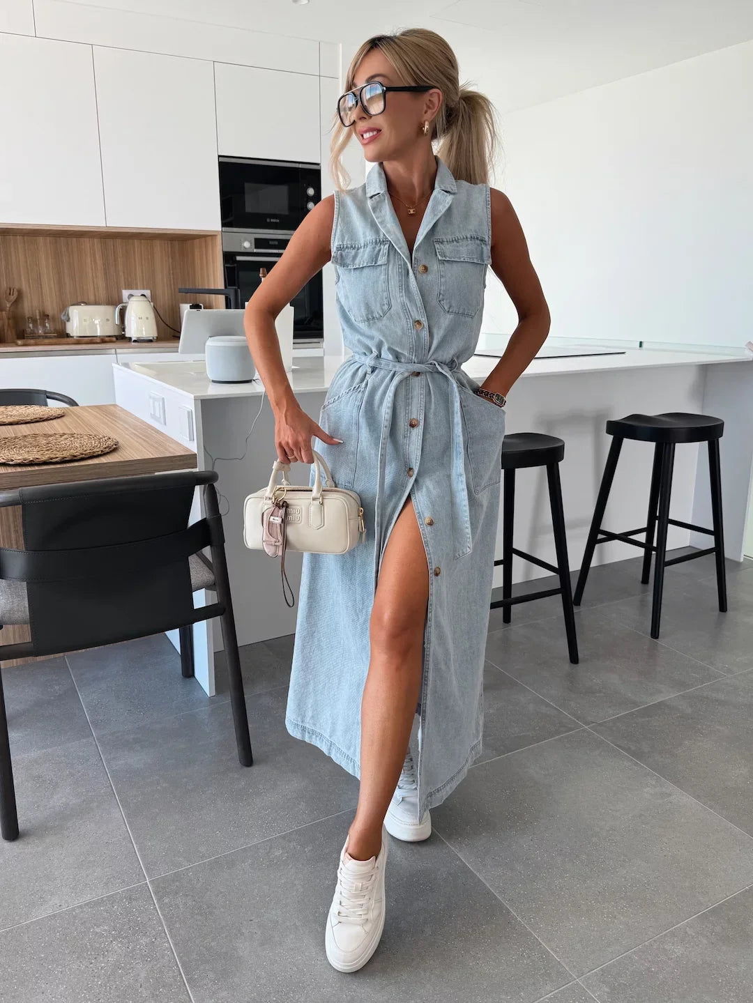 Louisa | Robe longue en denim