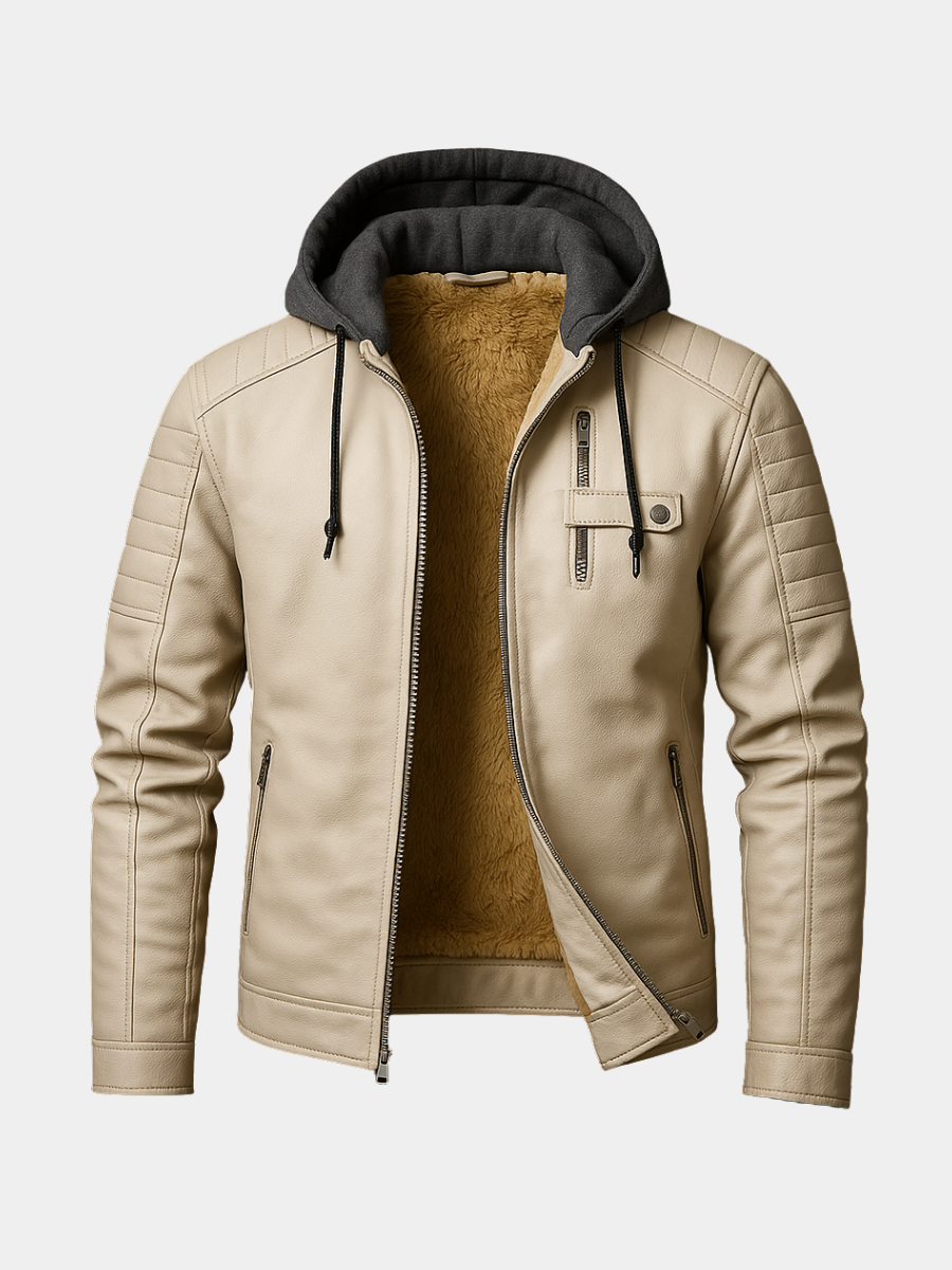 Toby – Hooded Leather Jacket
