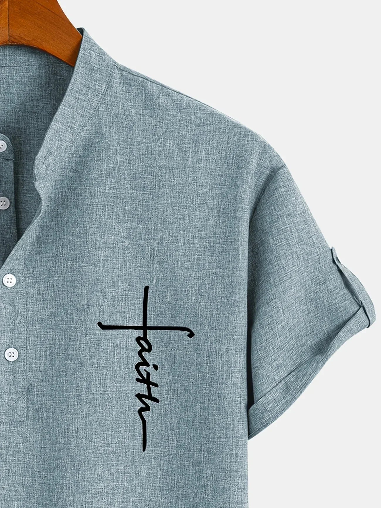 Elliott – Chemise élégante à manches courtes avec col montant