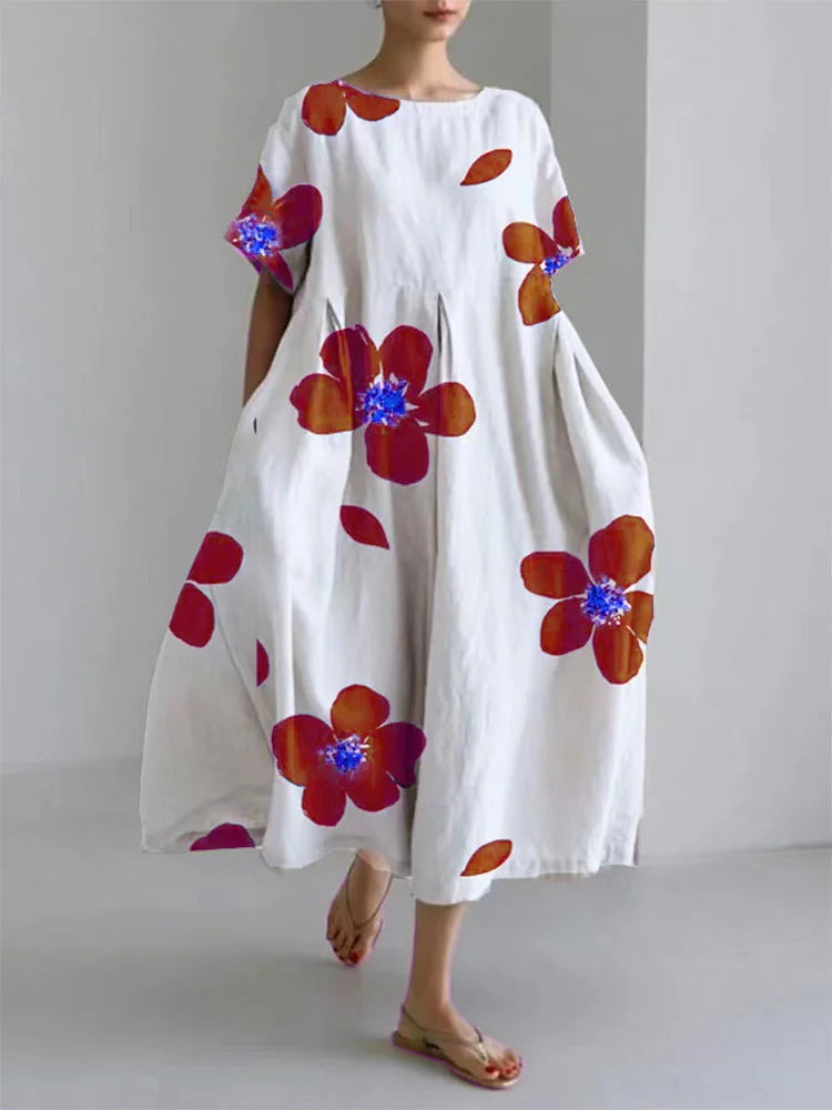 LILIANA | Robe longue décontractée avec liberté de mouvement et style floral pour les journées d'été