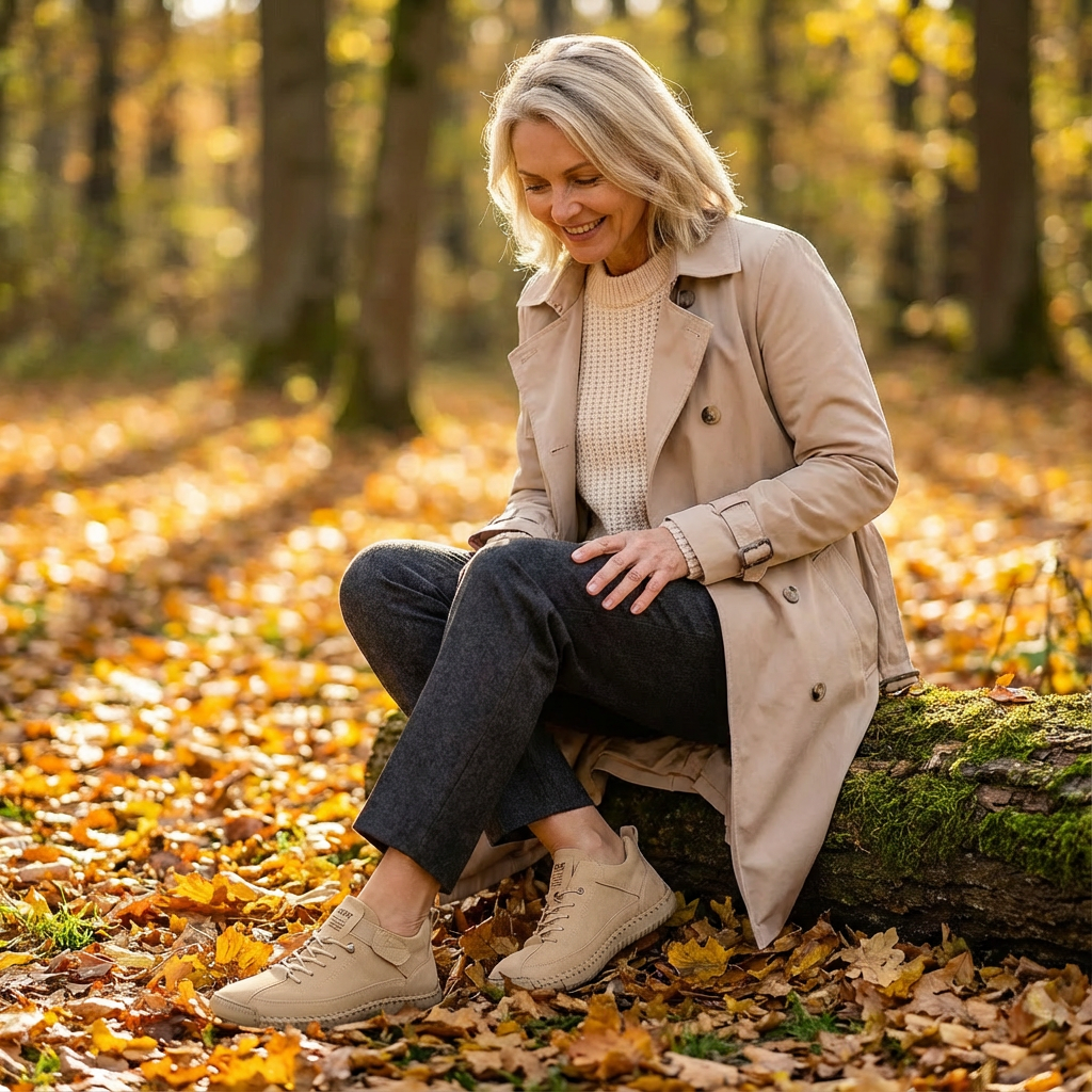 Gwyneth - Orthopaedic Comfort Leather Trainers