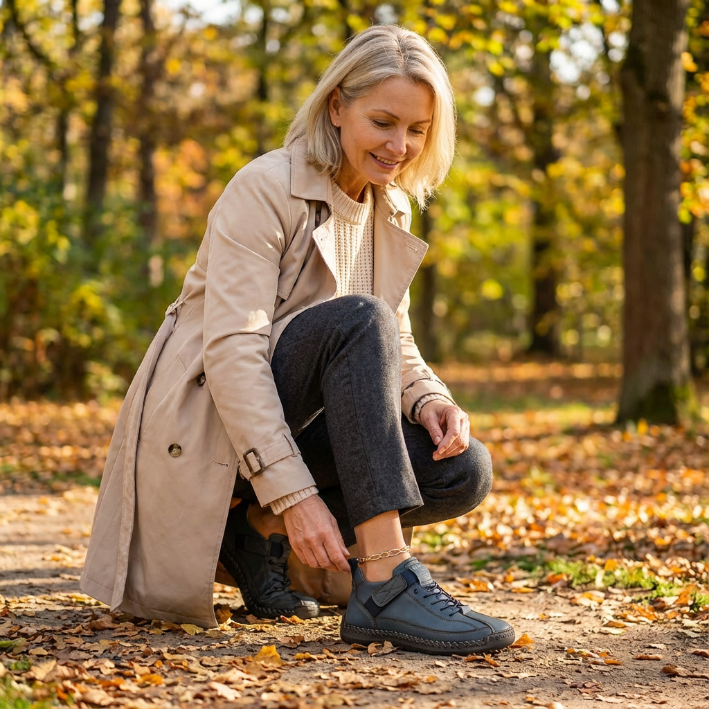Gwyneth - Orthopaedic Comfort Leather Trainers