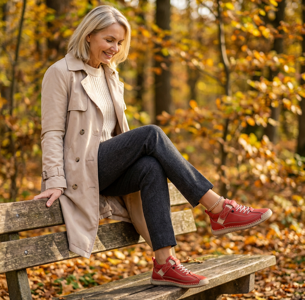 Gwyneth - Orthopaedic Comfort Leather Trainers