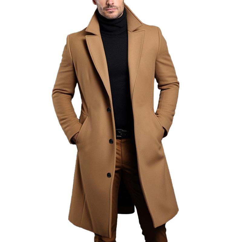 Manteau mi-long pour homme à revers cranté et boutonnage simple 14523733Z