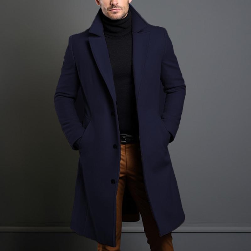 Manteau mi-long pour homme à revers cranté et boutonnage simple 14523733Z